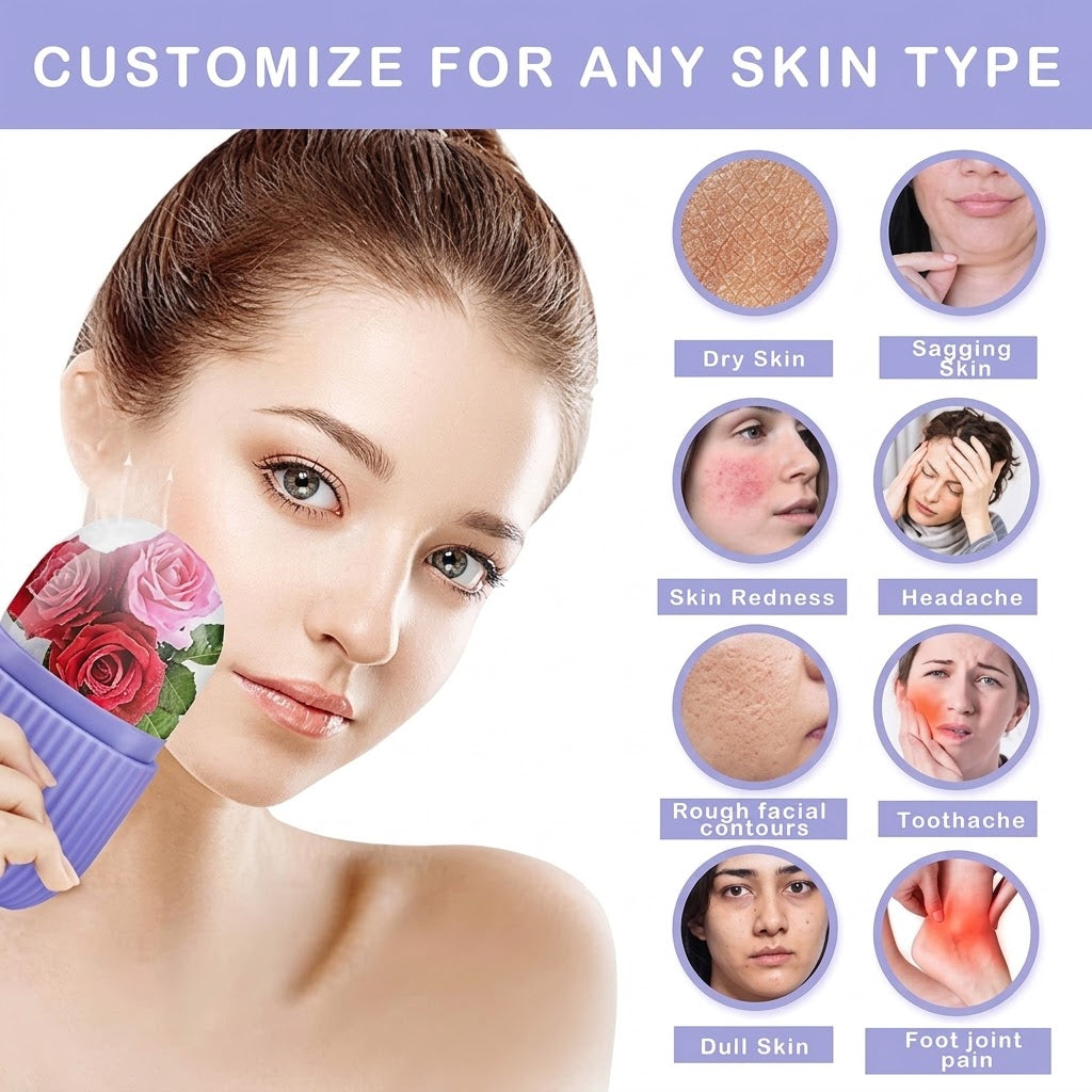 Ice Face Roller for Skin Care | Reusable Facial Cooling Massage Roller