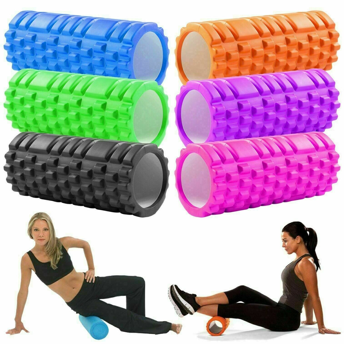 Foam Roller for Back Pain Relief | High Density Deep Tissue Massage Roller for Muscle Recovery, Exercise & Stretching | Body Pain Relief Roller for Gym, Home Workout, Yoga & Physiotherapy (Random Color)