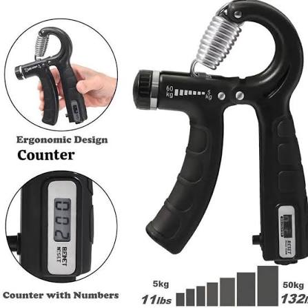 Hand Gripper With Counter | Adjustable Hand Grip Strengthener | Forearm & Finger Exercise Gripper (Random Color)