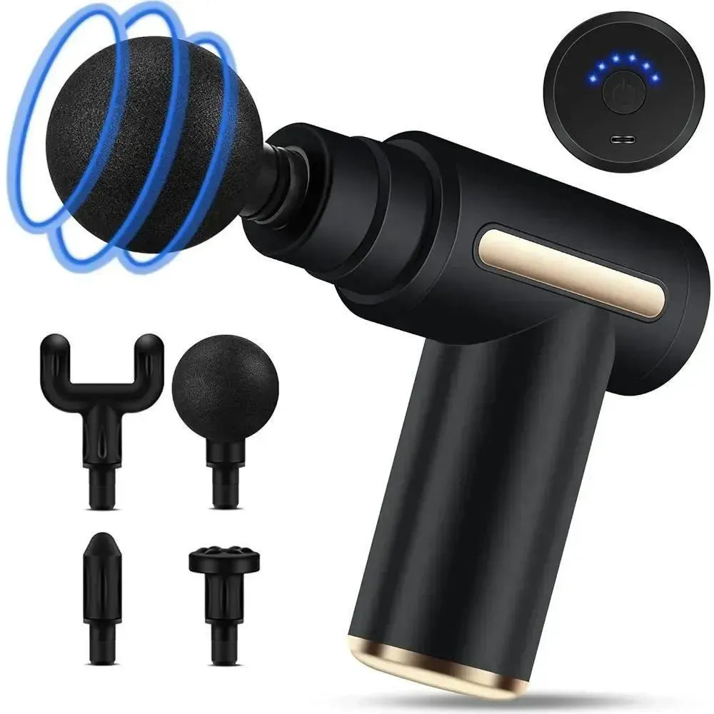 4-in-1 Gun Massager With 5 Speed Modes | Rechargeable Massage Gun Machine For Foot and Neck Massage | Gun Massager Machine