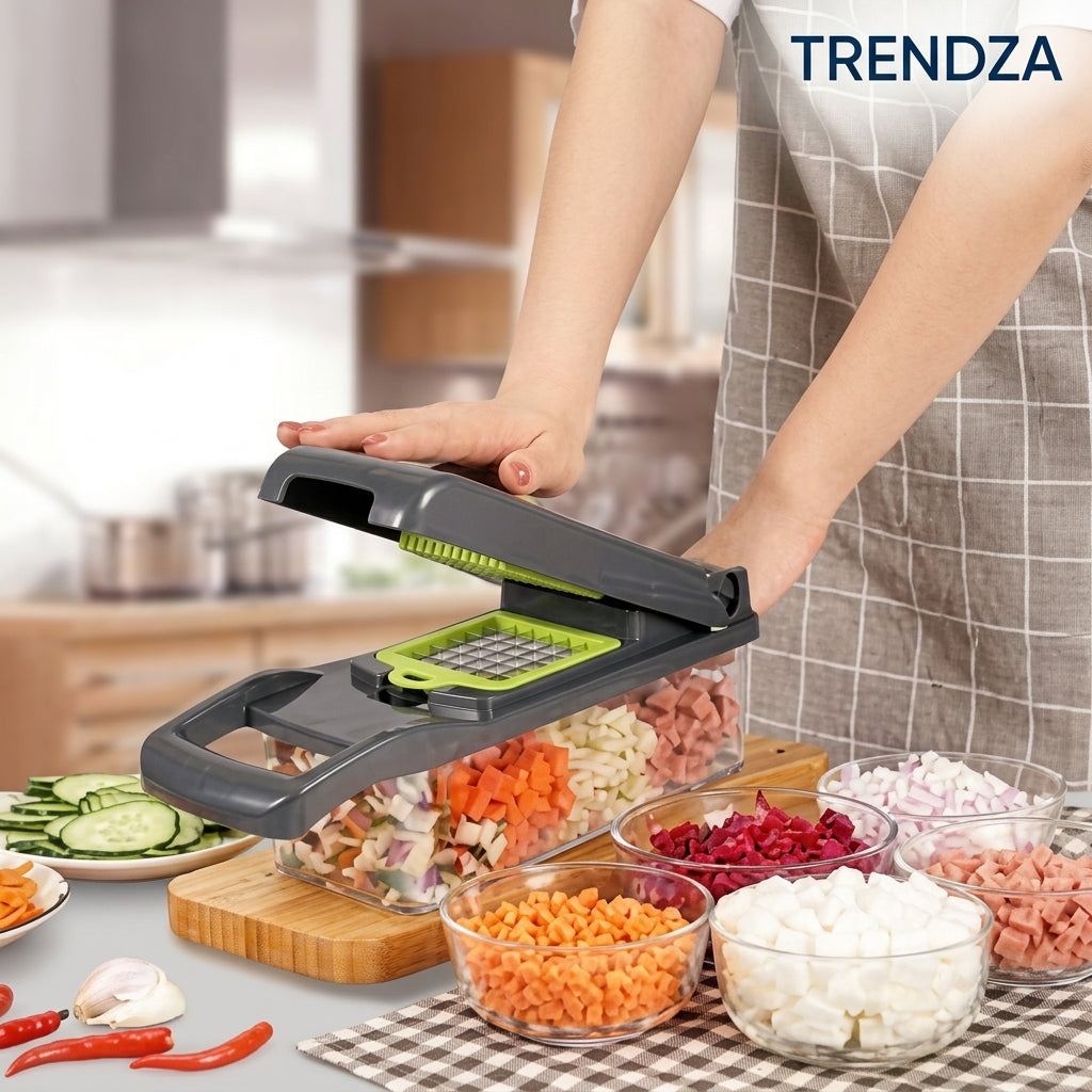 Multi-Function Vegetable Cutter & Slicer with Storage Container